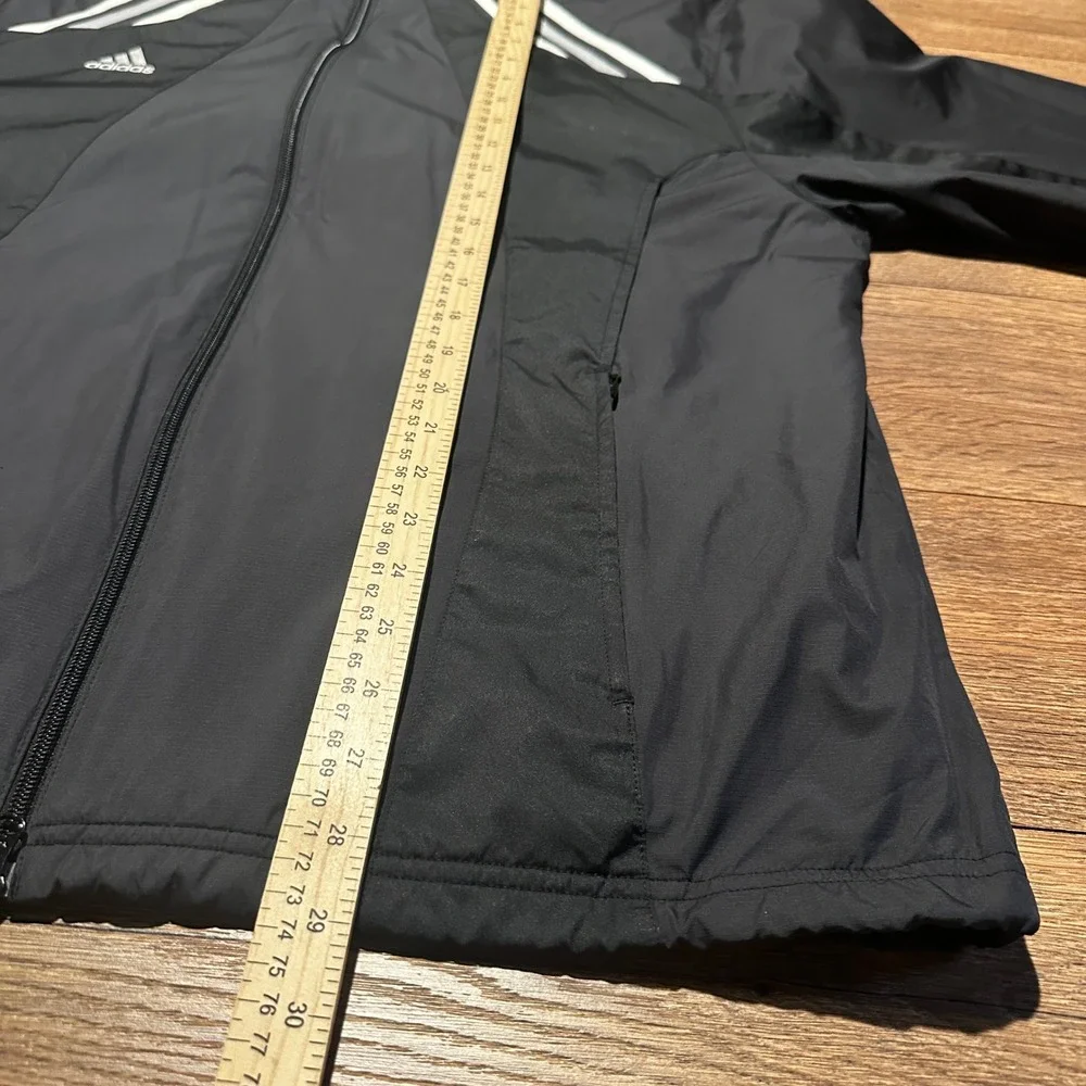 Vintage Adidas Black Windbreaker Jacket Mens Large 3-Stripe Climalite 478573
